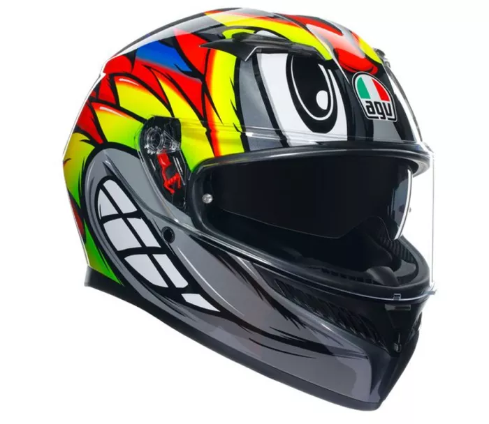 Helma na moto AGV 2118381001 012 K3 E2206 MPLK BIRDY 2.0 GREY/YELLOW/RED vel. XL