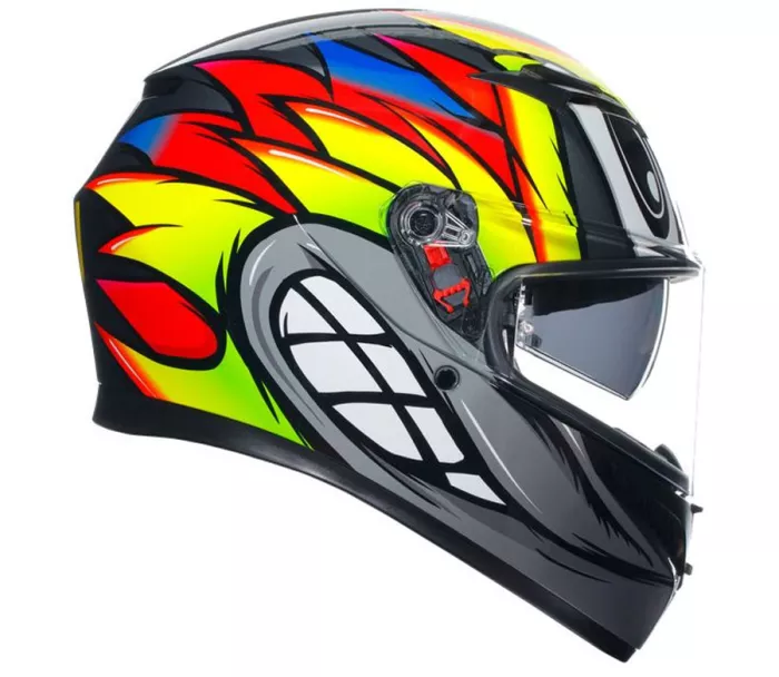 Helma na moto AGV 2118381001 012 K3 E2206 MPLK BIRDY 2.0 GREY/YELLOW/RED vel. XL