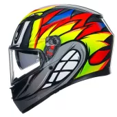 Helma na moto AGV 2118381001 012 K3 E2206 MPLK BIRDY 2.0 GREY/YELLOW/RED vel. XL