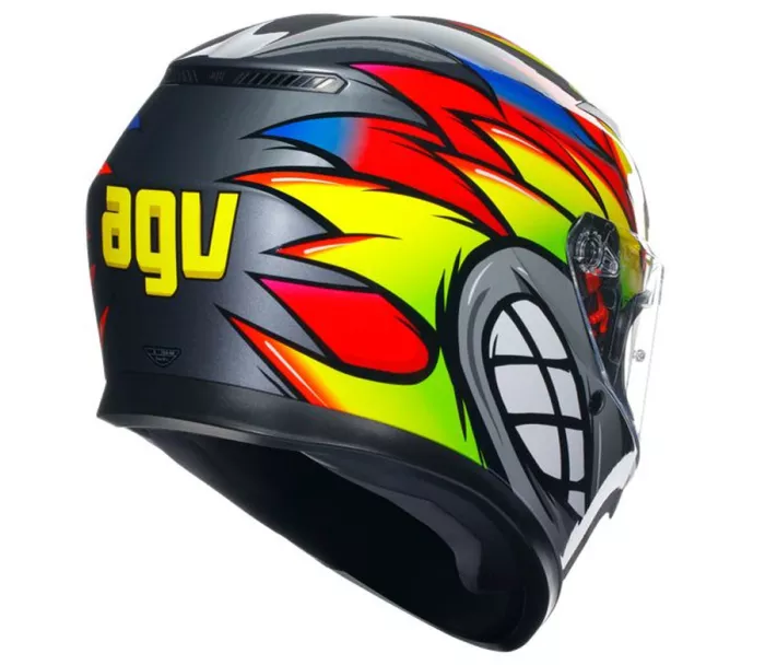 Helma na moto AGV 2118381001 012 K3 E2206 MPLK BIRDY 2.0 GREY/YELLOW/RED vel. XL