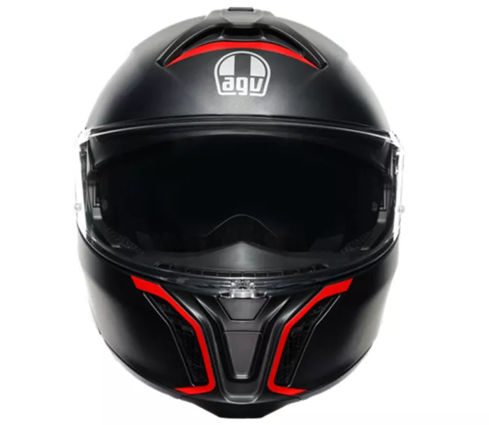 Helma na moto AGV TOURMODULAR MULTI MPLK FREQUENCY MATT GUNMETAL/RED vel. XL