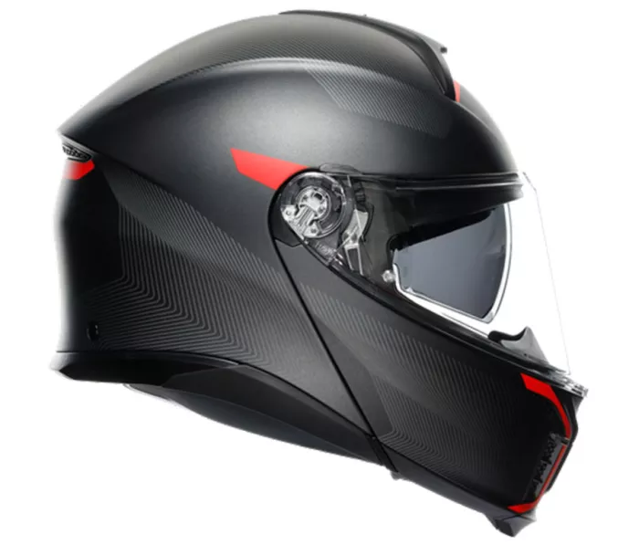 Helma na moto AGV TOURMODULAR MULTI MPLK FREQUENCY MATT GUNMETAL/RED vel. XL