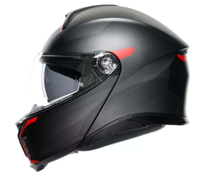 Helma na moto AGV TOURMODULAR MULTI MPLK FREQUENCY MATT GUNMETAL/RED vel. XL