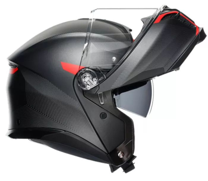 Helma na moto AGV TOURMODULAR MULTI MPLK FREQUENCY MATT GUNMETAL/RED vel. XL