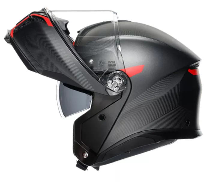 Helma na moto AGV TOURMODULAR MULTI MPLK FREQUENCY MATT GUNMETAL/RED vel. XL