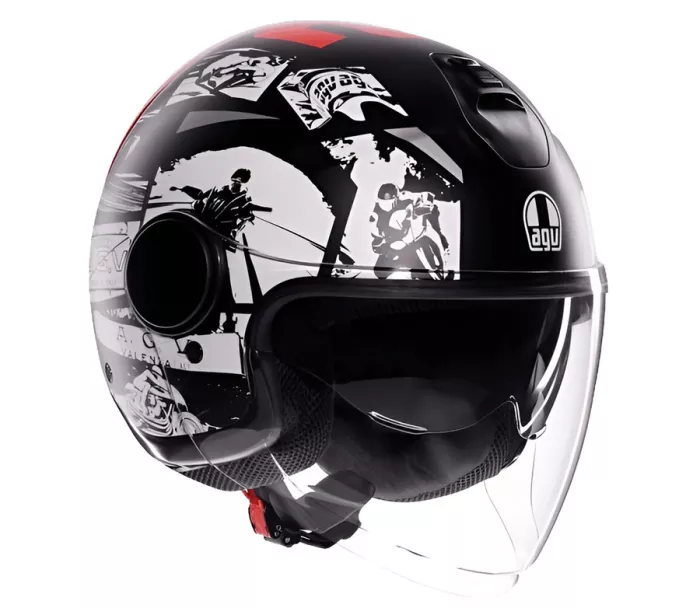AGV ETERES E2206 HISTORY MATT BLACK/WHITE/RED vel. XL