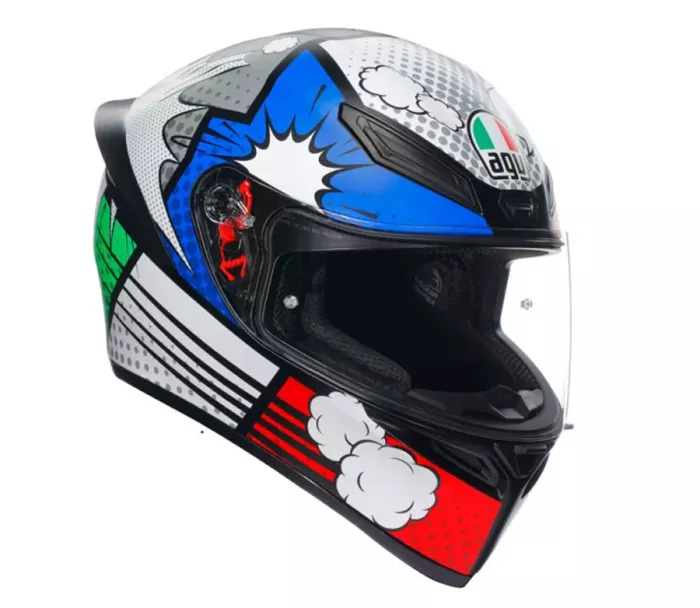 Helma na motorku integrální AGV K1 S Bang Matt Italy/Blue L