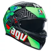 AGV K3 E2206 KAMALEON BLACK/RED/GREEN vel. M