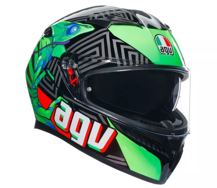 AGV K3 E2206 KAMALEON BLACK/RED/GREEN vel. M