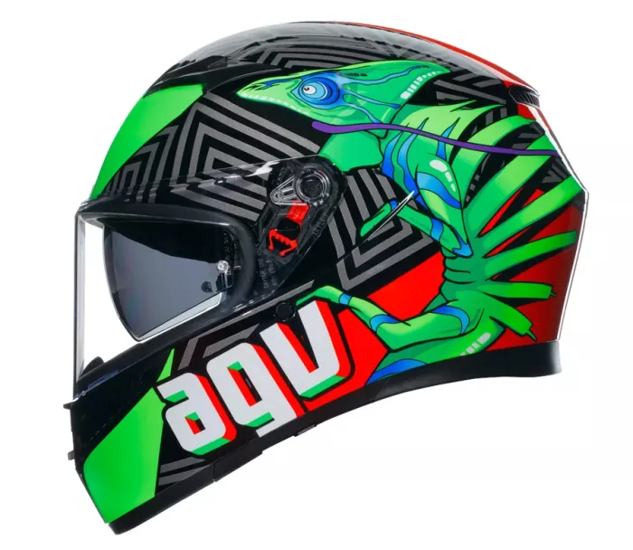 AGV K3 E2206 KAMALEON BLACK/RED/GREEN vel. M