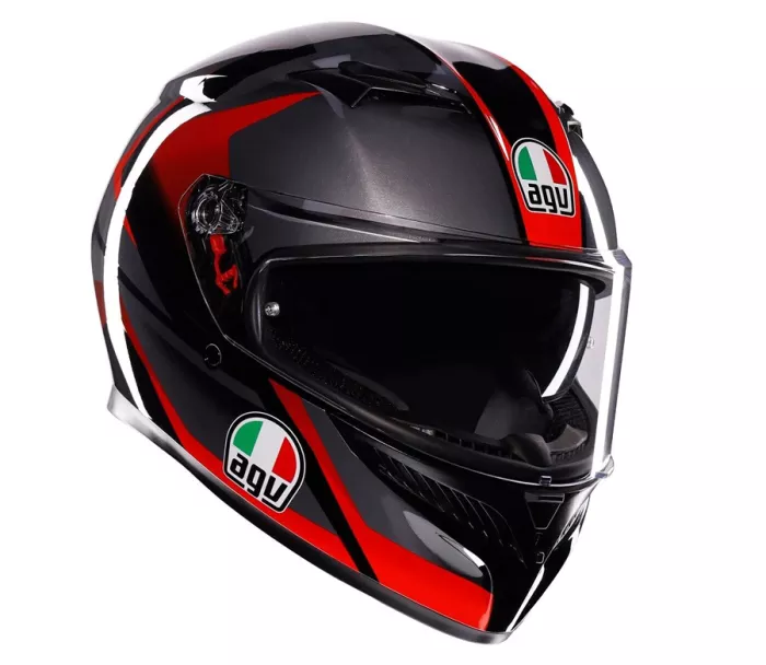 AGV K3 E2206 MPLK STRIGA BLACK/GREY/RED vel. L