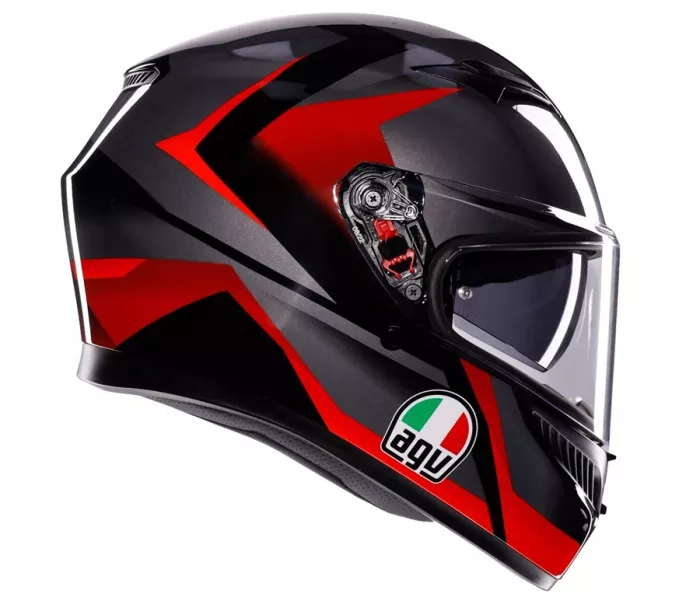 AGV K3 E2206 MPLK STRIGA BLACK/GREY/RED vel. L