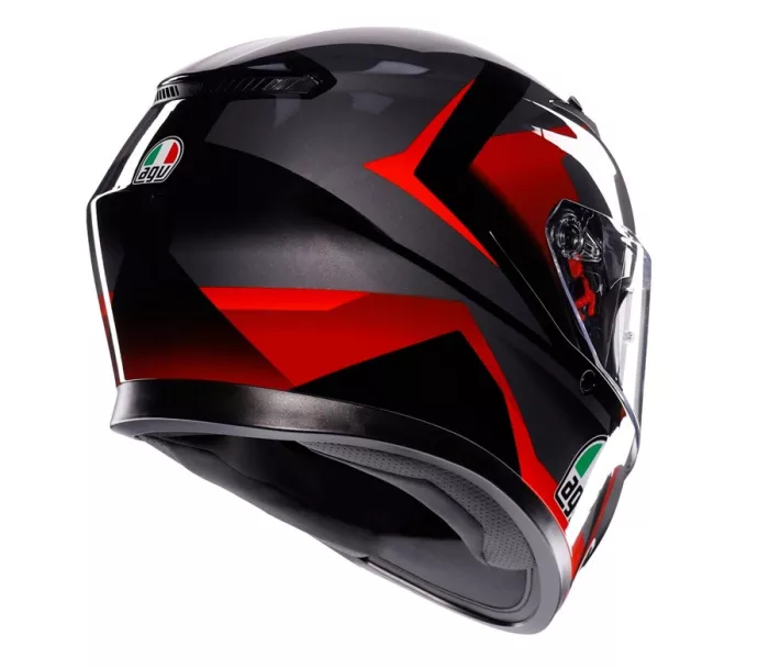 AGV K3 E2206 MPLK STRIGA BLACK/GREY/RED vel. L