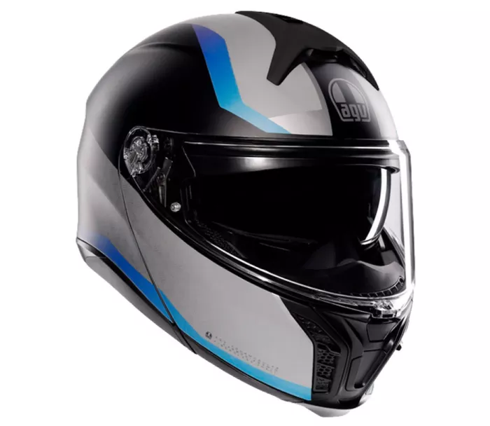 AGV TOURMODULAR E2206 MPLK STRAY BLACK/GREY/BLUE vel. M