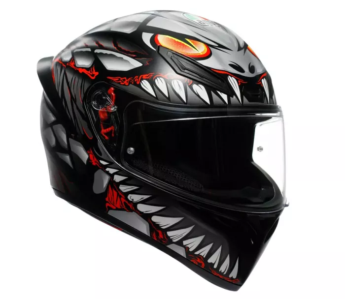 AGV K1 S LYZARD MATT BLACK/GREY/RED vel. M