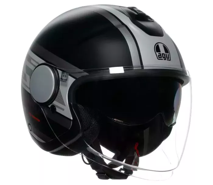 Otevřená helma AGV ETERES E2206 MONDELLO MATT BLACK/GREY